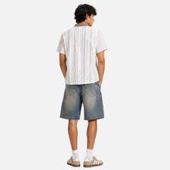 Cutout Colorblock Short Sleeve Shirt