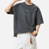 Structured Colorblock Embroidered Tee