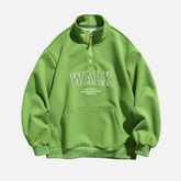 Half-Zip Letter Print Sweatshirt