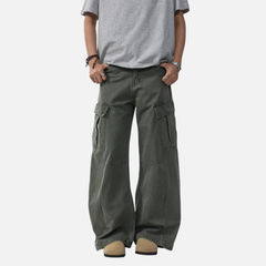 Vintage Slant Cotton Baggy Pants