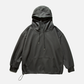 Solid Half-Zip Drawstring Hoodie