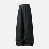 Vintage Contrast-Stitch Straight Jeans