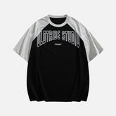 Colorblock Contrast Raglan Graphic Tee