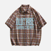 Vintage Plaid Print Cotton Shirt