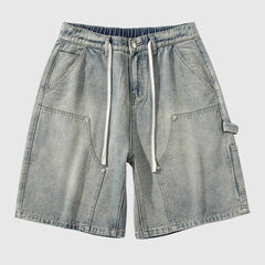Relaxed Denim Cargo Shorts