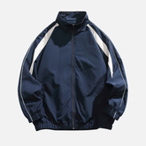 Patchwork Stand Collar Jacket