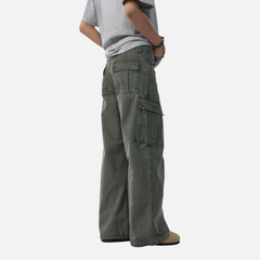 Vintage Slant Cotton Baggy Pants