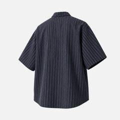 Textured Stripe Short-Sleeve Shirt