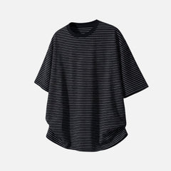 Minimal Striped Crewneck Tee