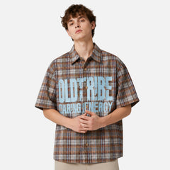 Vintage Plaid Print Cotton Shirt