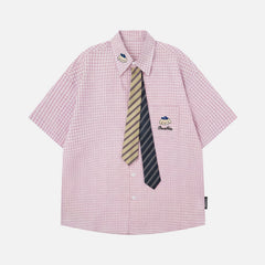 Preppy Plaid Short Sleeve Shirt