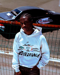 RACING LOGOS HOODIE GREY