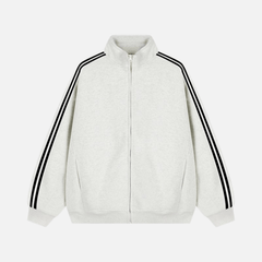 Striped Stand Collar Jacket