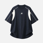 Colorblock Embroidered Cotton T-Shirt