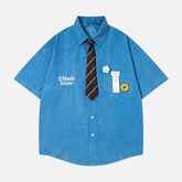 Japanese Retro Shirt with Tie