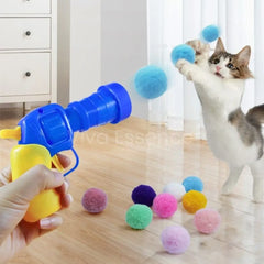 Playful Plush Ball Launcher for Cats