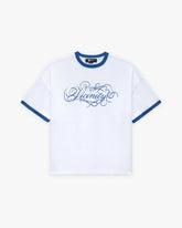 SIGNATURE TEE WHITE/BLUE