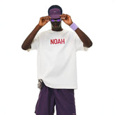 NOAH MARS小众潮牌简约红logo高级美式休闲百搭抗菌全棉短袖T恤男