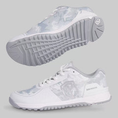 B. P Savage White Grey Camo Training Shoes