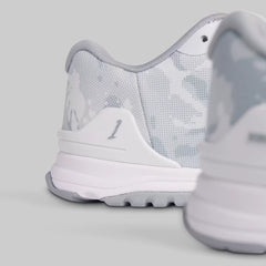 B. P Savage White Grey Camo Training Shoes