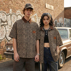 Vintage Leopard Cotton Shirts