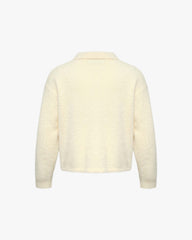 FAUX MINK POLO SWEATER CREAM