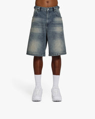 YELLOW TINTED DENIM JORTS