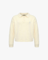 FAUX MINK POLO SWEATER CREAM