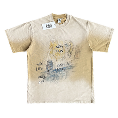 Saint Vanity Sketch Art Graffiti Tee - Washed Beige