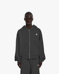 INSIDE OUT ZIP HOODIE ASH GREY