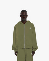 INSIDE OUT ZIP HOODIE KHAKI