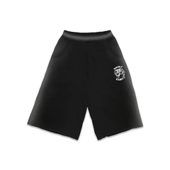 Saint Vanity Retro Varsity Letter Black Cropped Long Sleeve & Baggy Shorts Matching Set