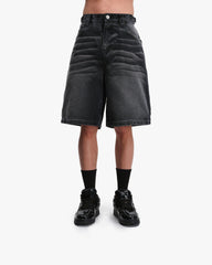 FADED BLACK DENIM JORTS