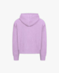 V-LOGO KNIT ZIP HOODIE LAVENDER