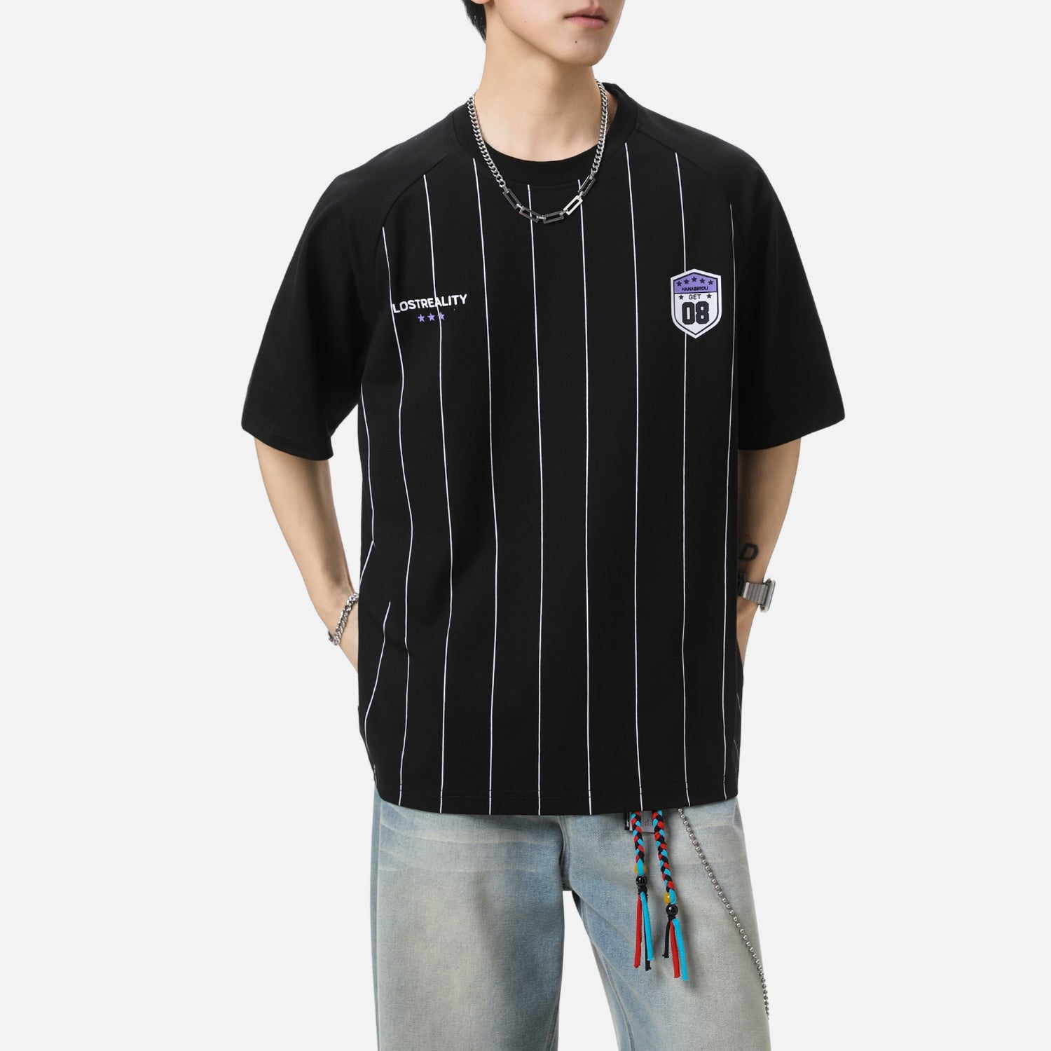 Vintage Striped Graphic Tee