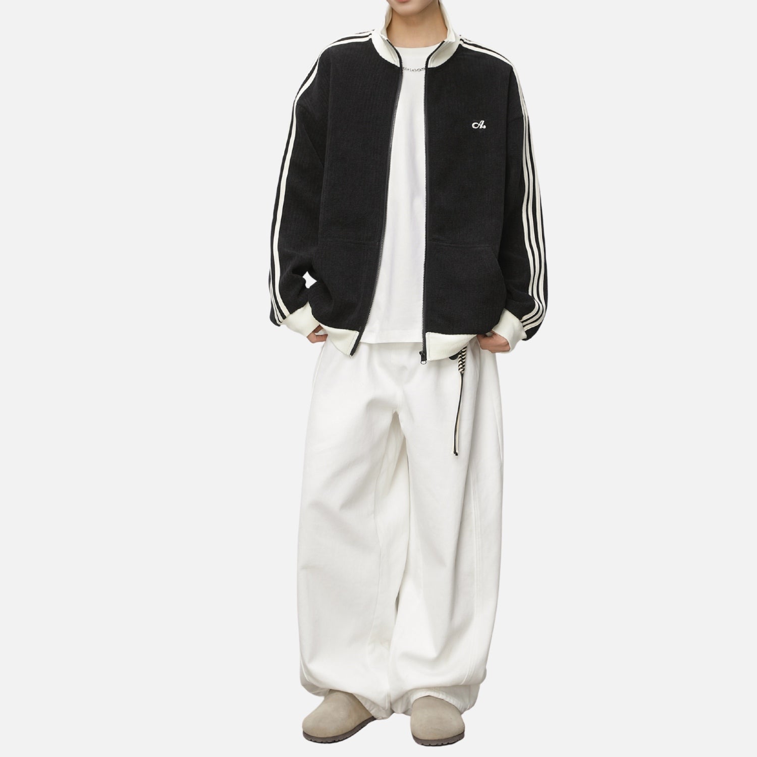 Colorblock Textured Zip-Up Jacket