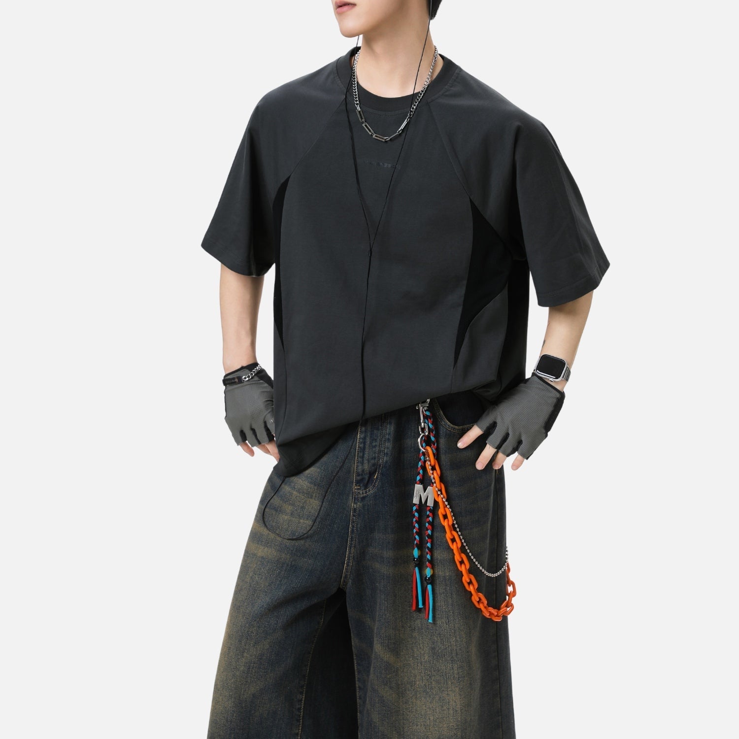 Asymmetric Mesh Panel Tee