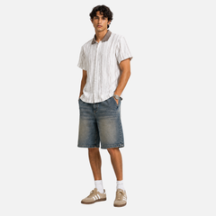 Cutout Colorblock Short Sleeve Shirt
