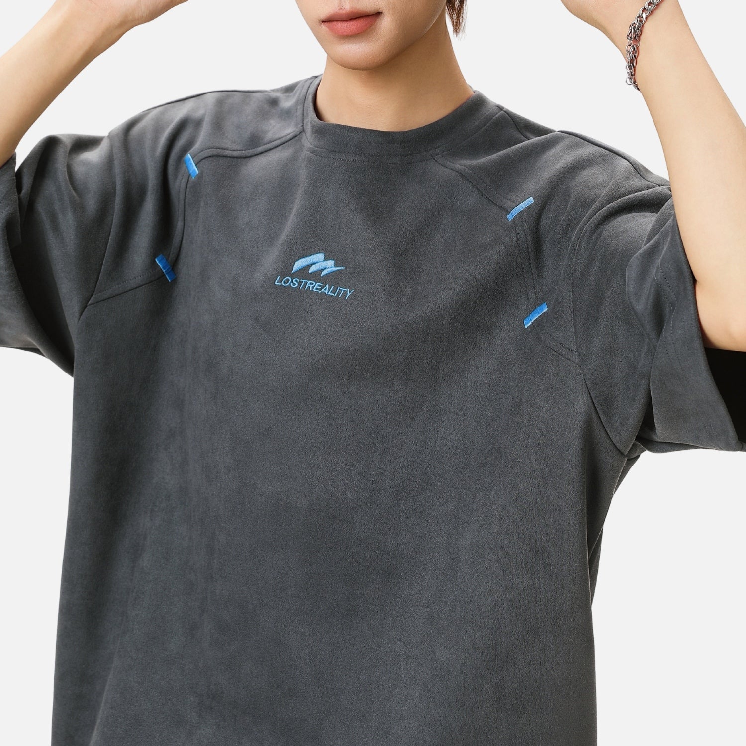 Structured Colorblock Embroidered Tee