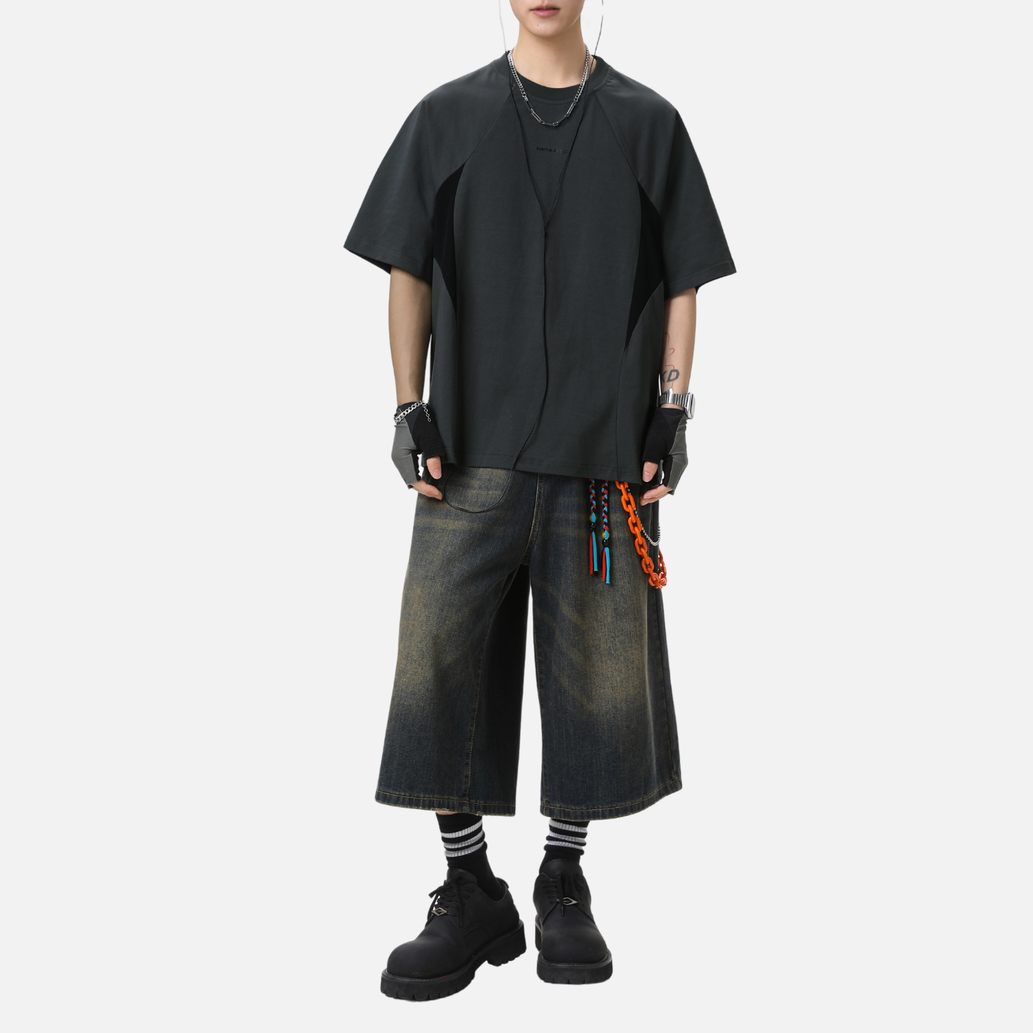 Asymmetric Mesh Panel Tee