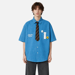 Japanese Retro Shirt with Tie