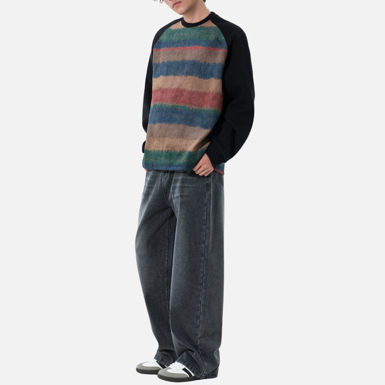 Vintage Gradient Colorblock Sweatshirt