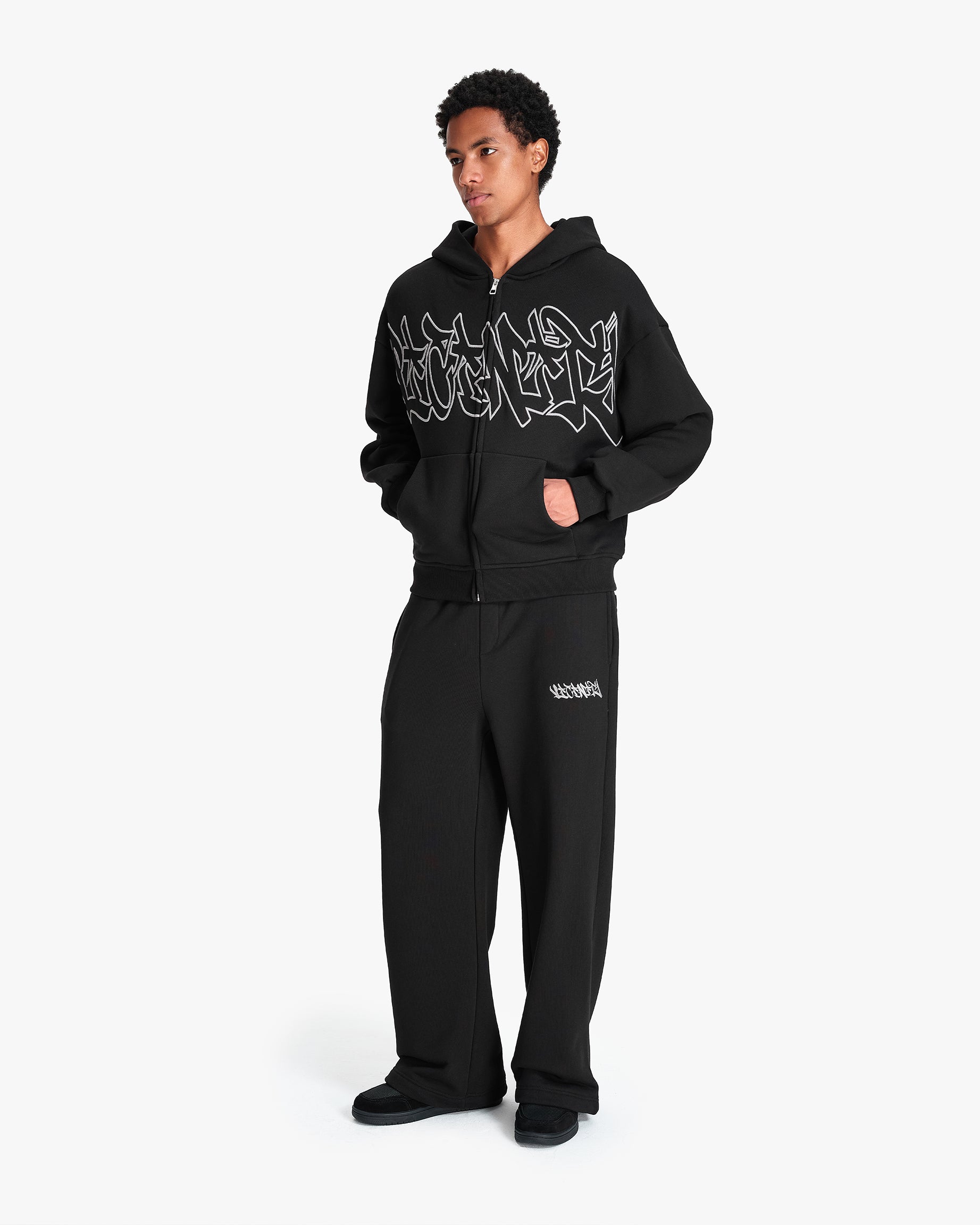 GRAFFITI ZIP-HOODIE BLACK