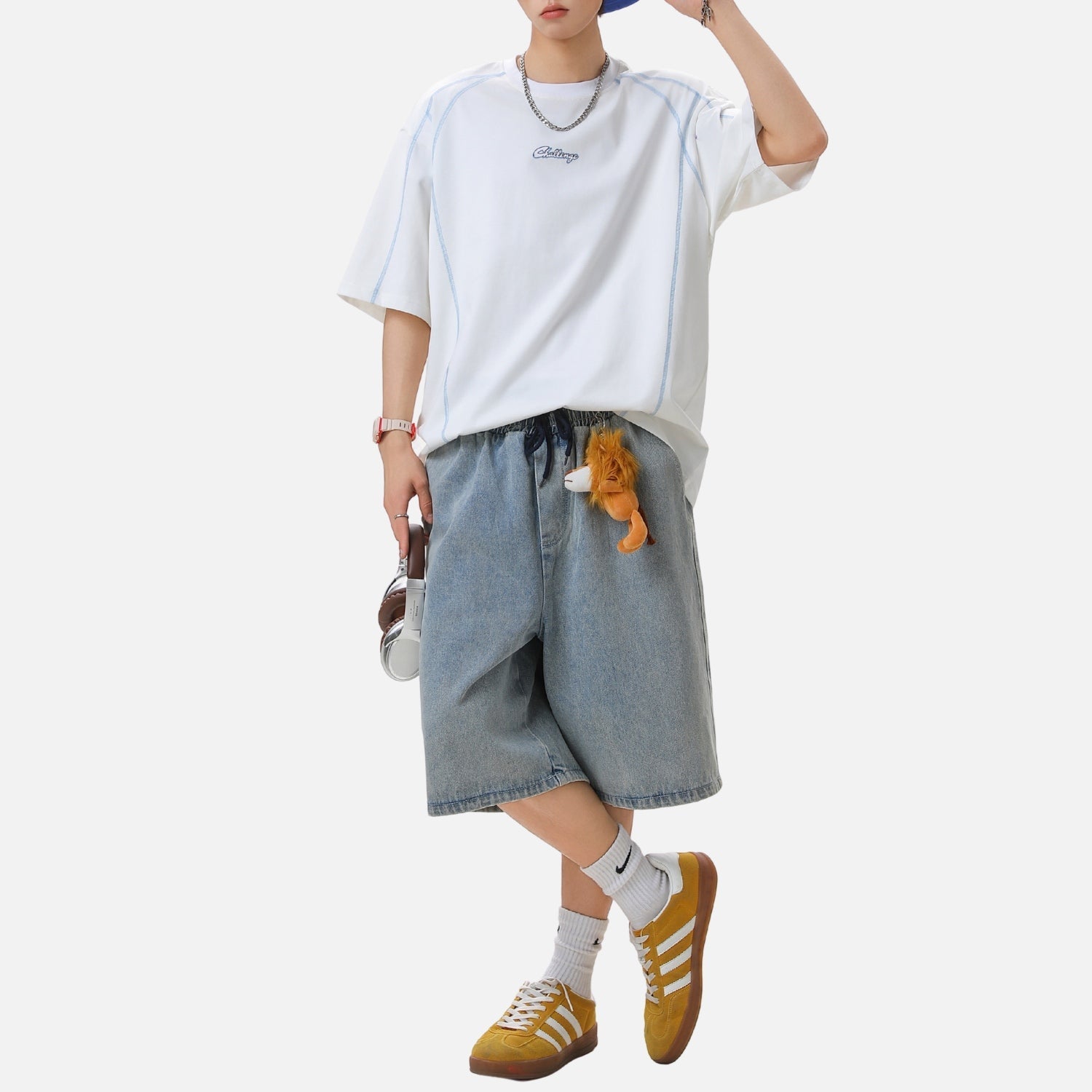 Contrast Stitch Graphic Cotton Tee