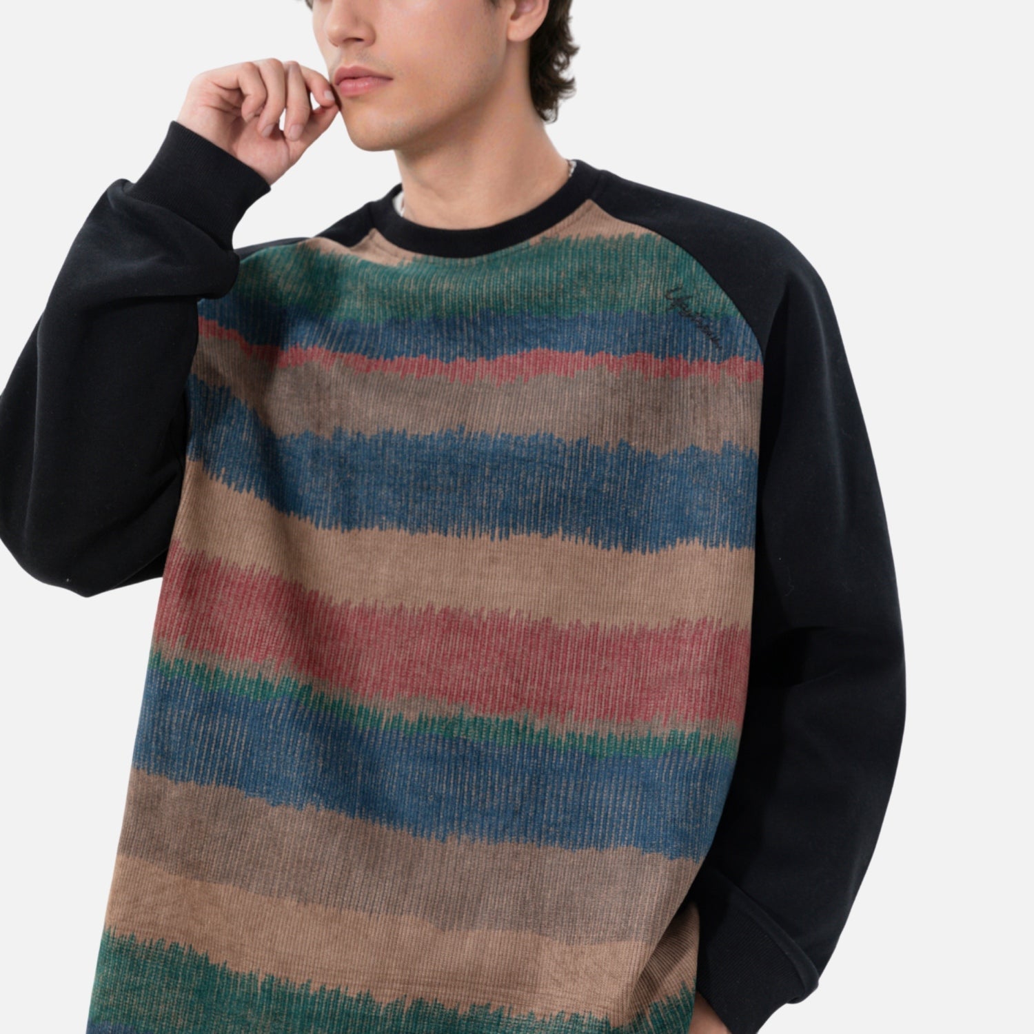 Vintage Gradient Colorblock Sweatshirt