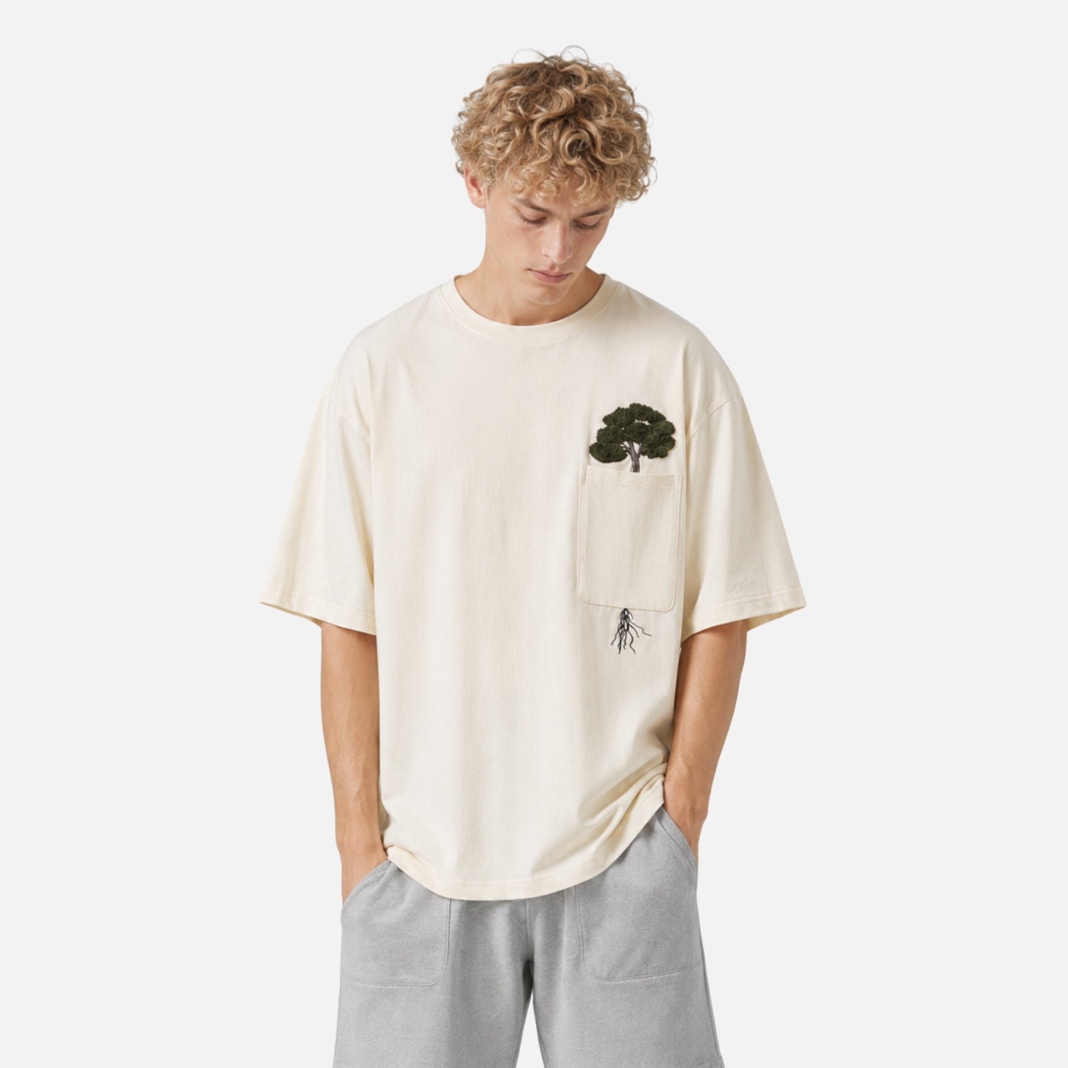 Creative Tree Embroidered Graphic Tee