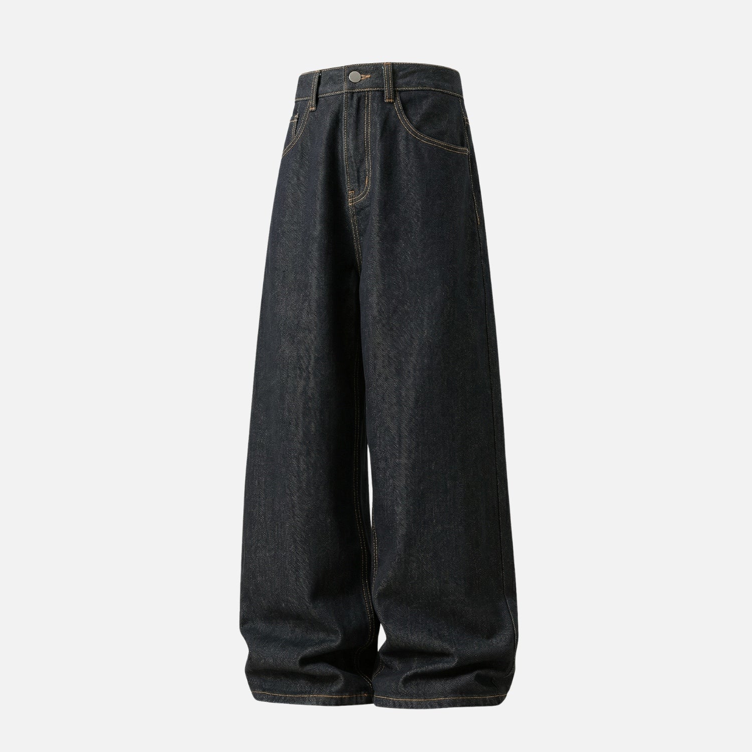 Vintage Contrast-Stitch Straight Jeans