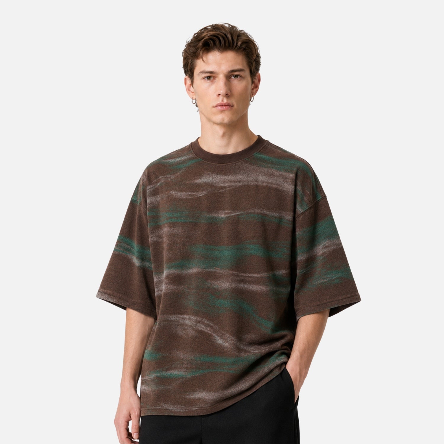 Graphic Colorblock Crewneck Tee