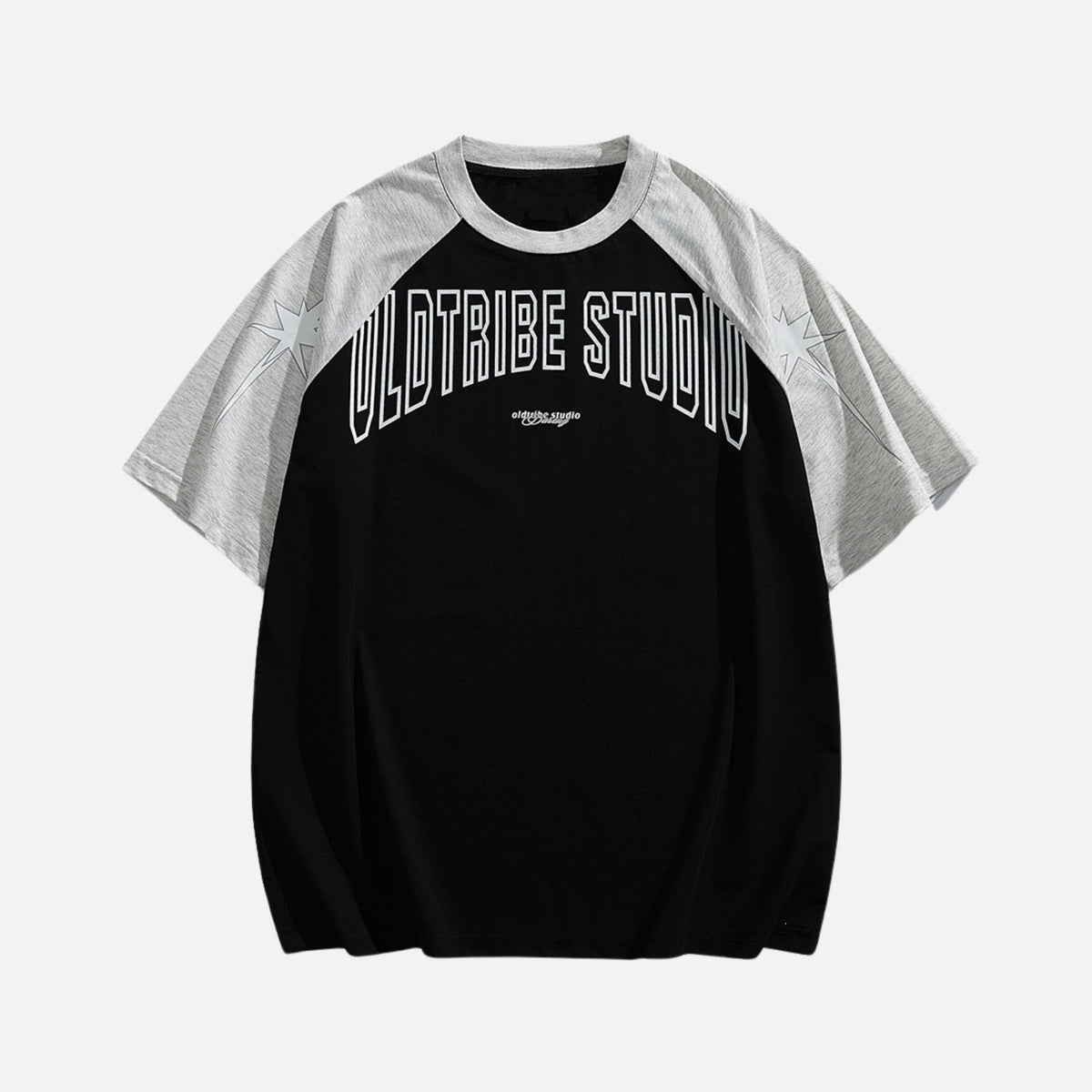 Colorblock Contrast Raglan Graphic Tee