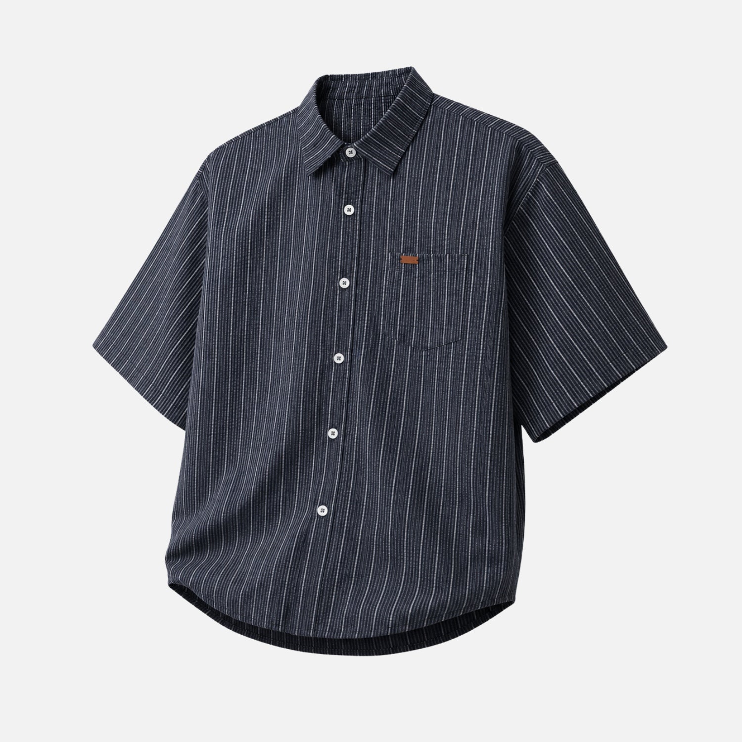 Textured Stripe Short-Sleeve Shirt